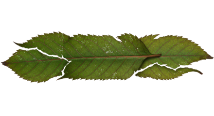 Leaf Fragment: A close-up captures the intricate structure of a green leaf, revealing its delicate veins and textures against a clean backdrop, a testament to nature's artistry.