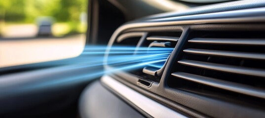Clean and Fresh Interior Car Ventilation System with Cooling Flow and Climate Control Features