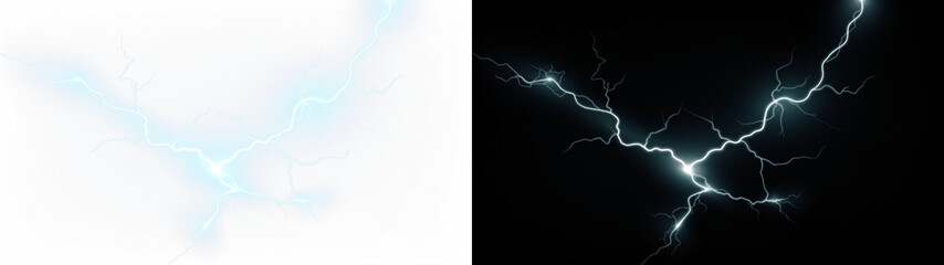 Highquality PNG thunderbolt overlay enhances scifi, weather, and tech visuals with glowing power...