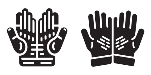 Fototapeta premium Modern Minimalist Fishing Gloves Icon, Flat Silhouette of Outdoor Gear Vector for Angler Illustration Design