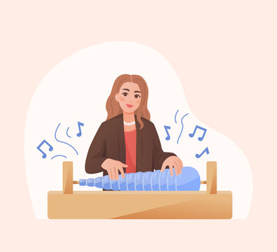 Glass armonica player vector illustration