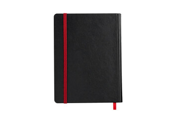 Note book with red elastic band  isolate on white background