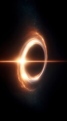 Naklejka premium Cosmic Gateway: A celestial portal of intense energy, where the convergence of light and gravity creates a visual spectacle of cosmic wonder.