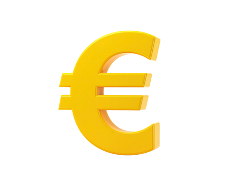 Shiny, golden currency symbol against a black background, modern design