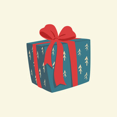 Christmas gift boxes. Wrapped xmas gifts, winter holidays surprises. Birthday or xmas gift boxes flat vector illustration set