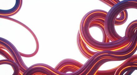 Abstract flowing organic tubes with vibrant glowing energy cores.