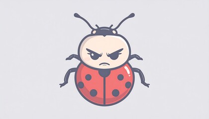 Fototapeta premium Cute angry ladybug illustration