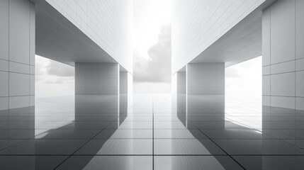 White art building corridor