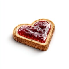 Heart-shaped toast topped with red jam (2)