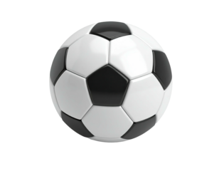 Classic black and white soccer ball isolated on a black background