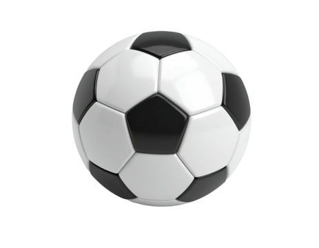 Classic black and white soccer ball isolated on a black background