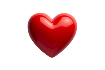 red heart shape object on white background