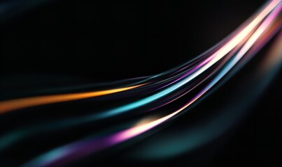 Dynamic Multicolored Light Streaks Against Dark Background Creating a Modern Abstract Visual