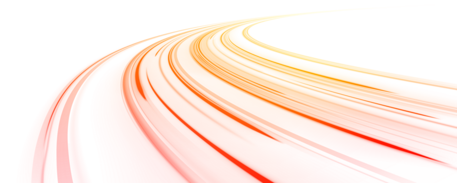 Bright orange neon lines flash across the screen, symbolizing dynamic innovation. The glowing trails create a sense of forward motion. Great for startup branding. PNG