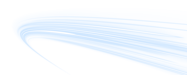 Transparent blue speed lines overlap, creating a multi-layered data stream effect. The glowing edges emphasize depth and modernity. Perfect for cloud computing visuals. PNG