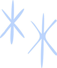 Hand drawn Illustration of Light Blue Snowflake
