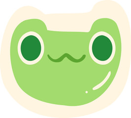 Hand drawn Illustration of Frog Face Cookie