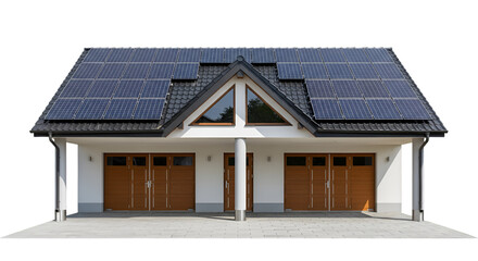 Fototapeta premium Modern House with Solar Panels and Double Garage home