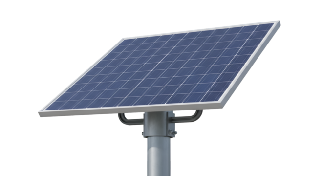 Single Solar Panel Mounted on Pole photovoltaic renewable energy