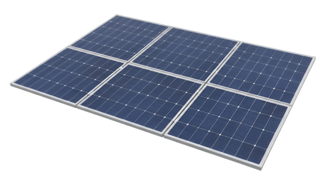 Six Solar Panels Arranged in a Grid solar energy renewable energy