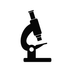 Flat Microscope Icon for Science, Laboratory, and Medical Design