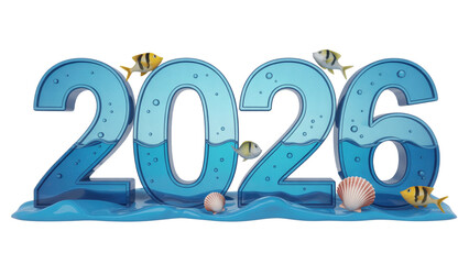 Year 2026 in Watery Style Anticipating the Future of Ocean and Marine Life | Illustration