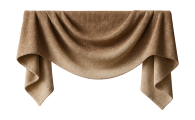 A soft chenille valance that adds warmth to any family room window.