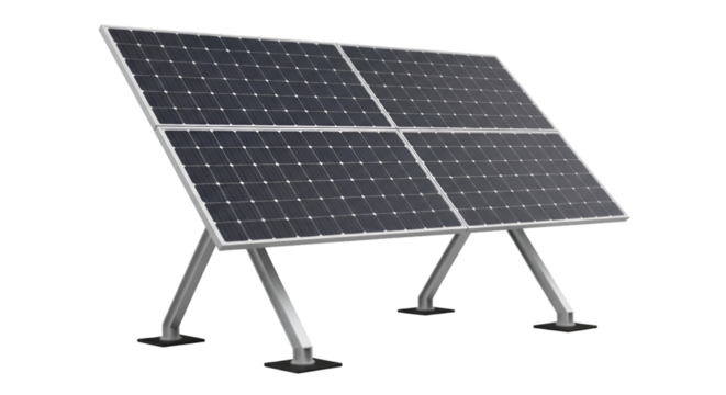 Solar Panel Array on Metal Support Structure photovoltaic