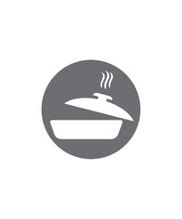 vector pan with a steam logo design concept illustration idea, Frying pan logo design, Steam cooking logo