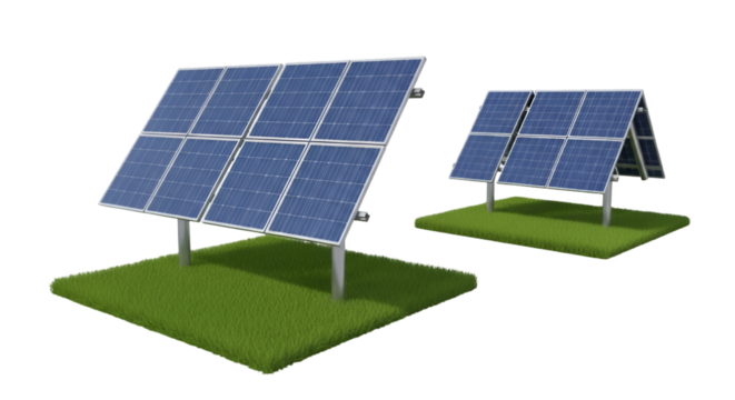 Solar Panel Arrays on Green Grass Patches solar panels