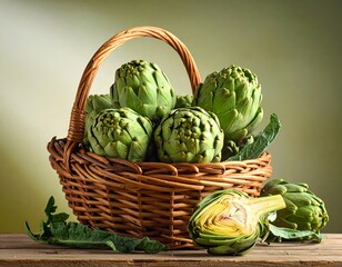 Fresh artichokes in a wicker basket (1)