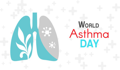 World Asthma day poster. Vector illustration of pulmonary care concept