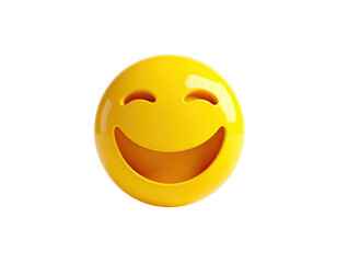 Fototapeta premium A cheerful 3D rendered emoji with a wide, toothy grin on a black background