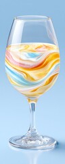 A beautifully swirled drink in a glass, showcasing vibrant colors, perfect for refreshing summer moments.
