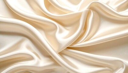 Creamy silk fabric draped in folds