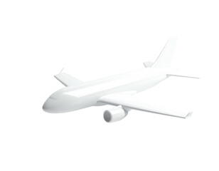 Fototapeta premium A pristine, white passenger aircraft isolated against a stark black background
