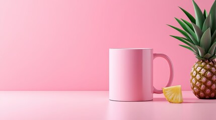 Create joyful moments with a soft pastel pineapple mug in a cheerful kitchen setting