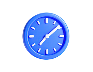 3D Rendered, Blue Wall Clock Showing Approximately 108