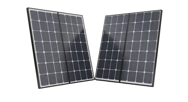 Two Foldable Solar Panels portable renewable energy