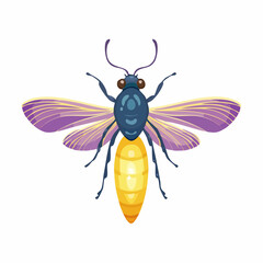 Obraz premium Illustration of a Colorful Wasp with Lavender Wings and Yellow Body