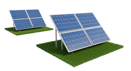 Two Solar Panel Installations on Grass image 690358db0b832e6a546414cf69698d34dr