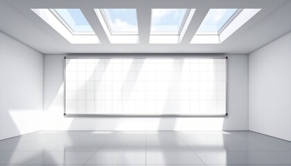 whiteboard surface with clean grid tape lines no writing skylight rim for texture minimal copy friendly field