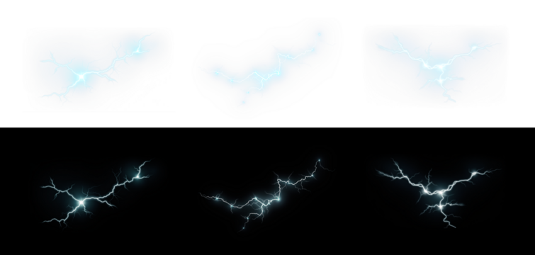 High-quality PNG overlay featuring glowing electric energy and thunderbolts, perfect for your creative projects.
