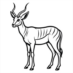 Antelope Silhouette Vector, African Wildlife Illustration,Elegant Wild Animal Design in Black and White,antelope vector,antelope design,antelope concept,antelope art,antelope topics,antelope doodle, 