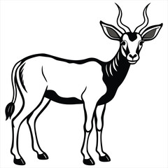 Antelope Silhouette Vector, African Wildlife Illustration,Elegant Wild Animal Design in Black and White,antelope vector,antelope design,antelope concept,antelope art,antelope topics,antelope doodle, 