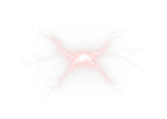 A vivid red lightning flash strikes across a dark backdrop, showcasing electric energy as a PNG image
