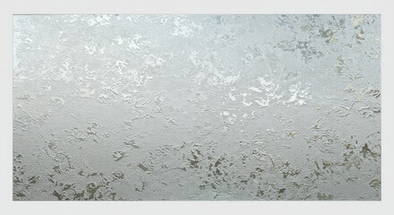 Abstract shimmering frost pattern with cool gradient background and delicate ice crystals.