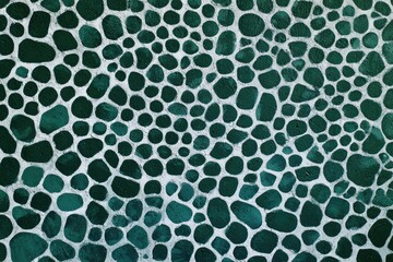 Textured surface with dark teal and white circular shapes