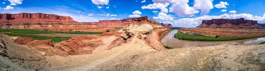 hiking near moab in canyonlands island in the sky in utah, usa