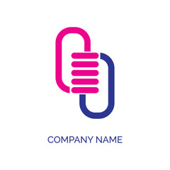 Fototapeta premium Interlock logo design vector, illustration for Information technology company.